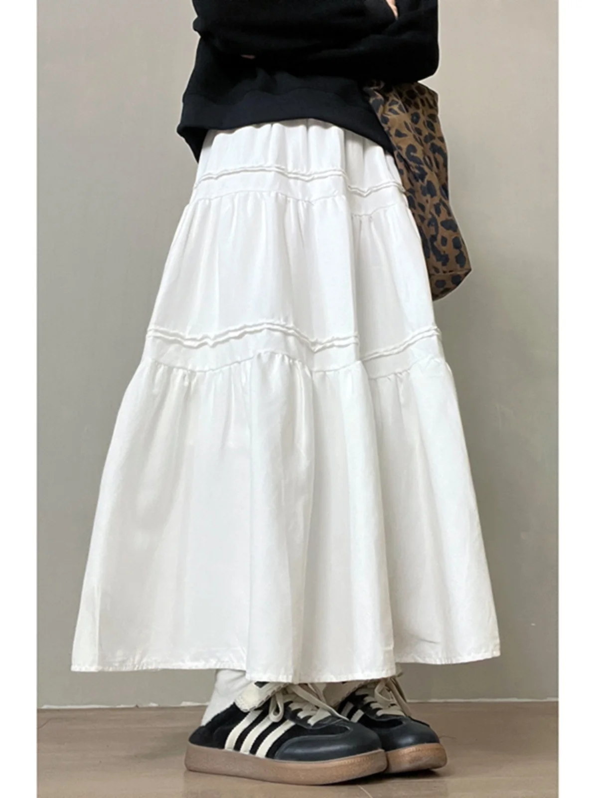 

Princ Sle High Waist A-Line Midi Skirt Women's Color Summer Faion Slimming Light Maturi Long Skirt