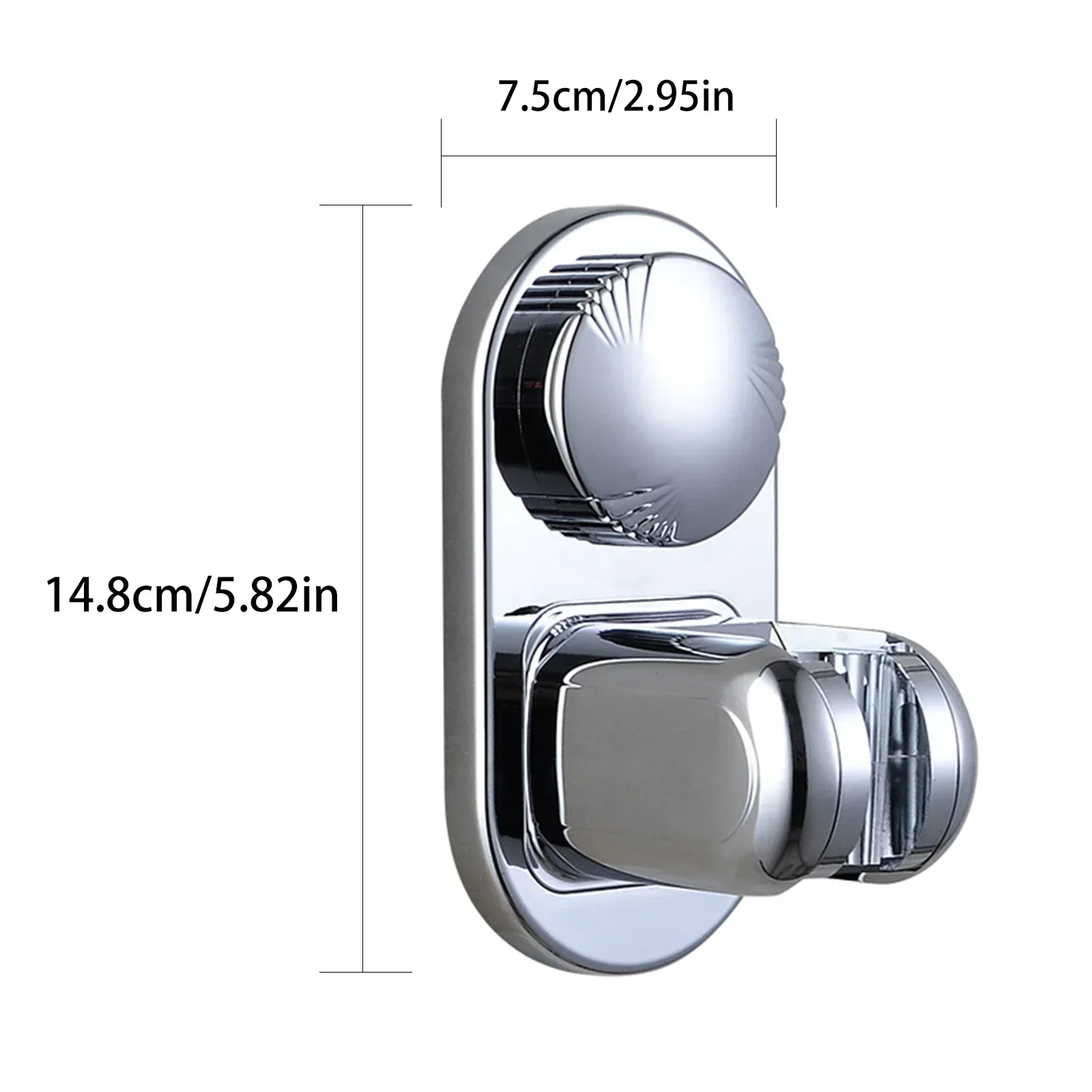 5 Mode Angle Adjustable Shower Head Holder,Super Power Vacuum Suction Cup Handheld Shower Bracket Wall Mount Showerhead Holder