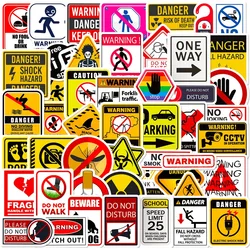 10/30/50PCS Warning Slogans PVC Sticker Aesthetic DIY Decoration Scrapbooking Stationery School Supplies