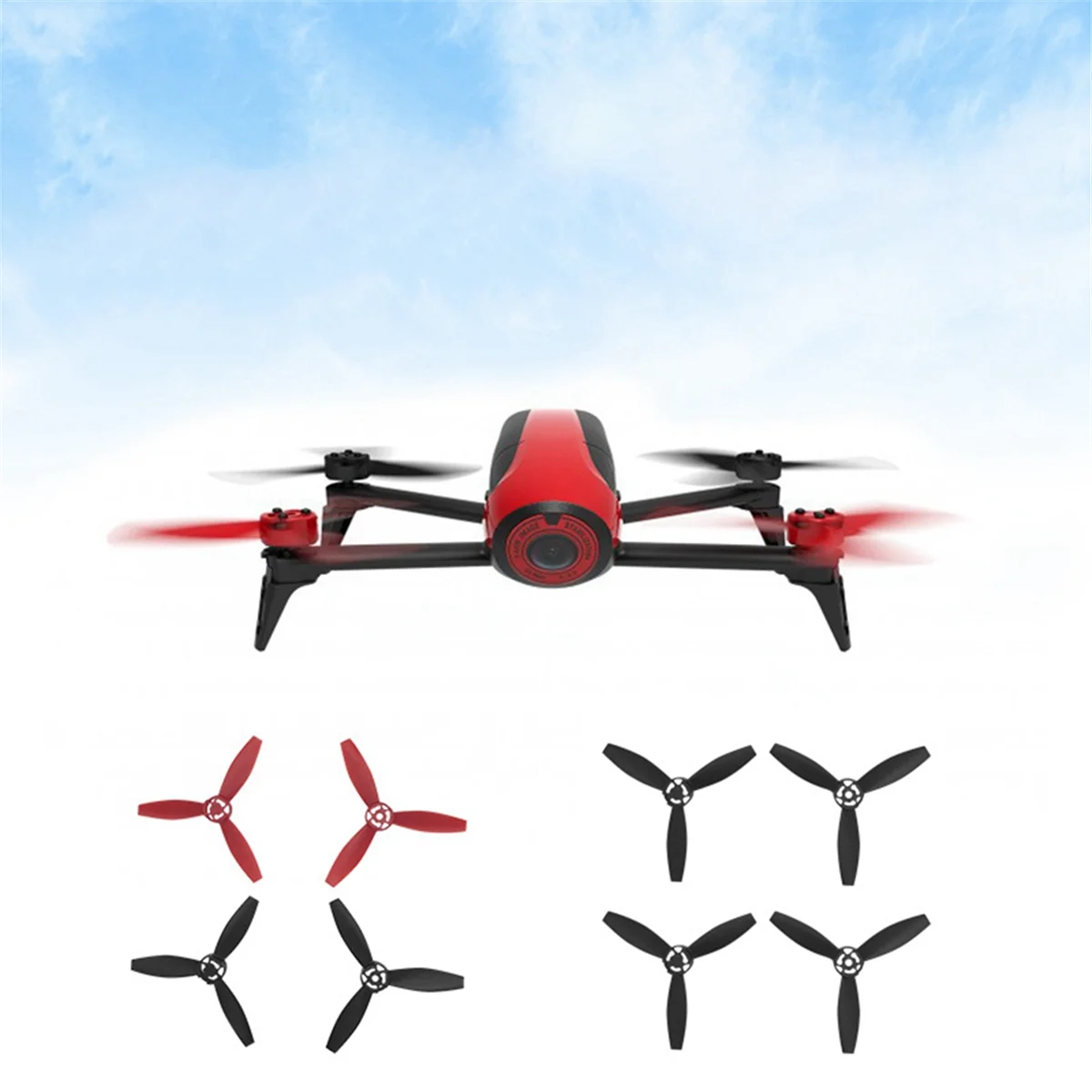 4PCS Suitable for Parrot Bebop 2 Drone Propeller Blades Drone Accessories Black+Red