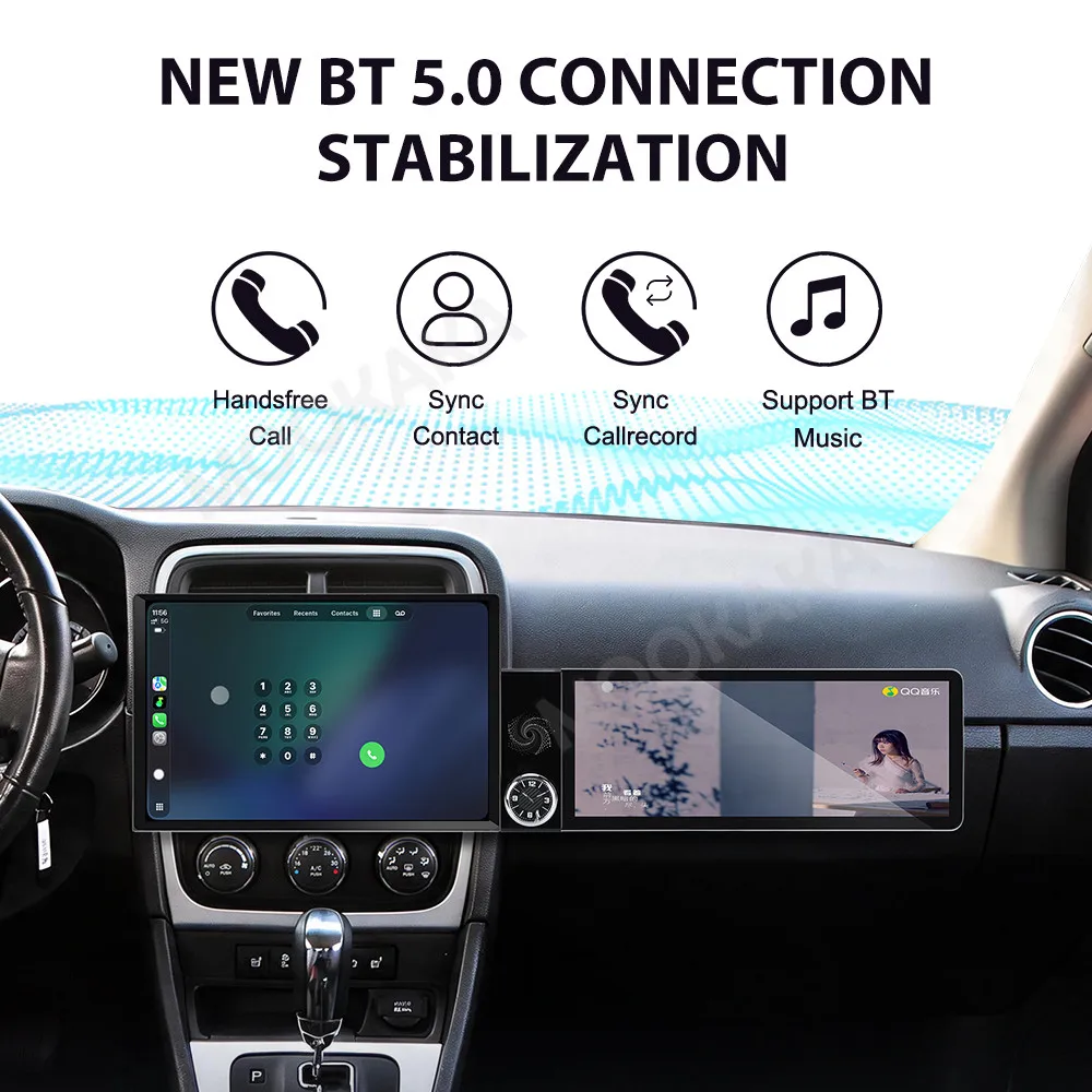 Qualcomm Android 13 Radio For Dodge Caliber 2010-2012 Dual Screen GPS Multimedia Navigation Stereo Receiver player IPS Head Unit