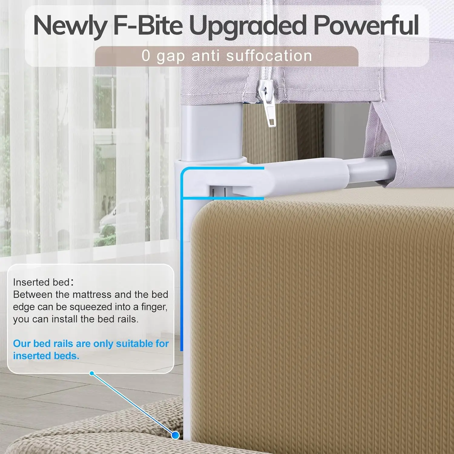 (3 Pack) Toddler Bed Rails with Double Child Lock - Bed Rail for Baby Kids with Pattern - Height Adjustment Guard Rails for Twin