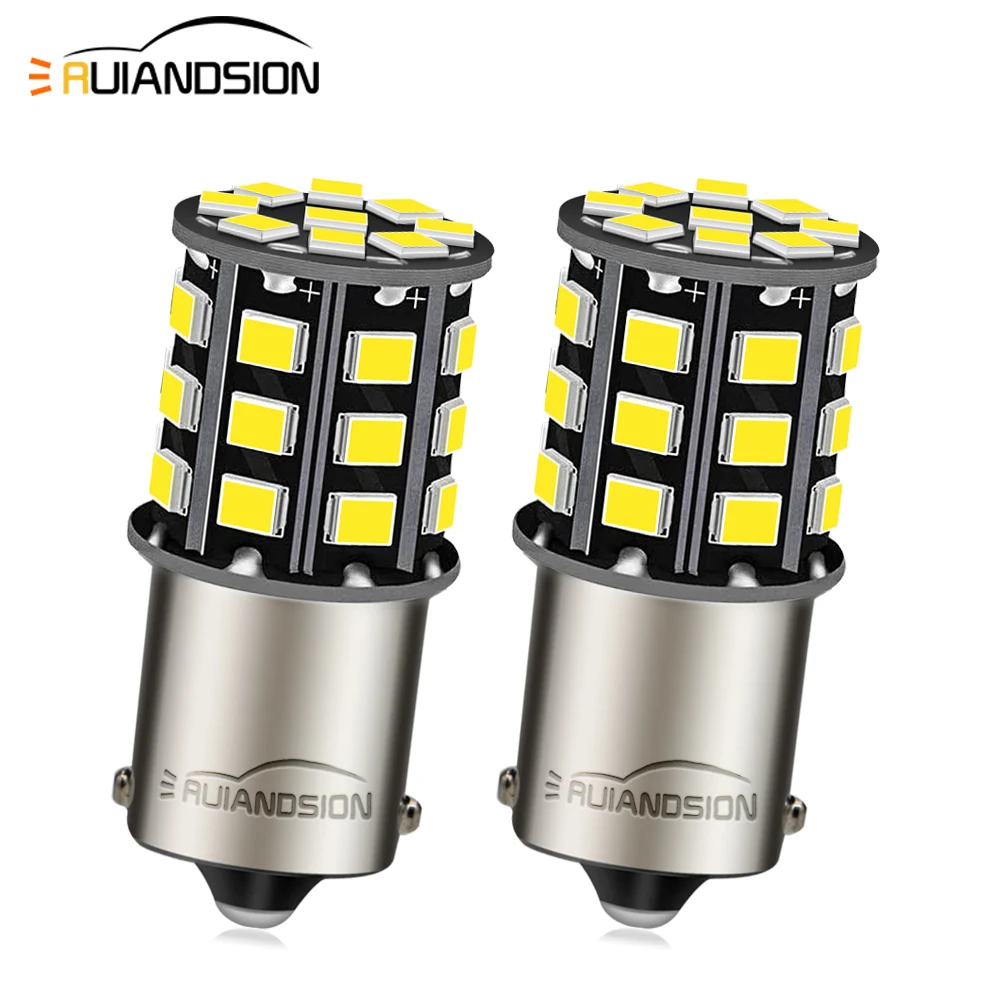 

2pcs 1156 BA15S Car LED Lights Brake Light LED 10-30V Reverse Turn Signal Light 2835Chips 33SMD Plug and Play Lighting Lamp Bulb