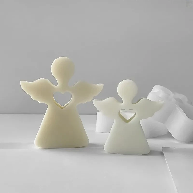 Molde de silicona de ángel lindo para velas, molde de yeso para incienso de coche, molde de yeso decorativo expandible, molde de vela de aromaterapia de Pascua