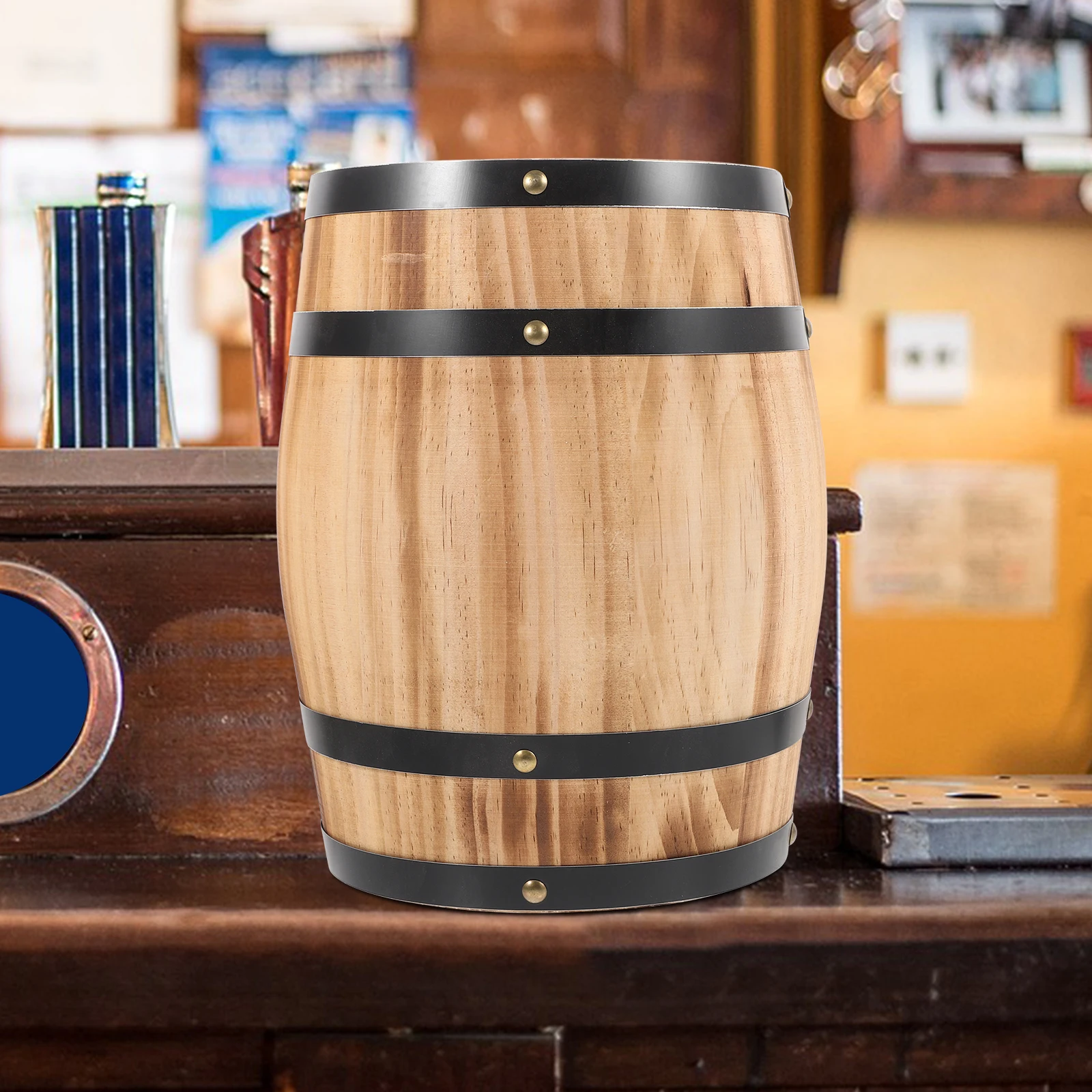 

Wood Beer Barrels for Home For Bar Wooden Red Wood Barrel Barrel Bar Aging Props Red Wooden Ornament