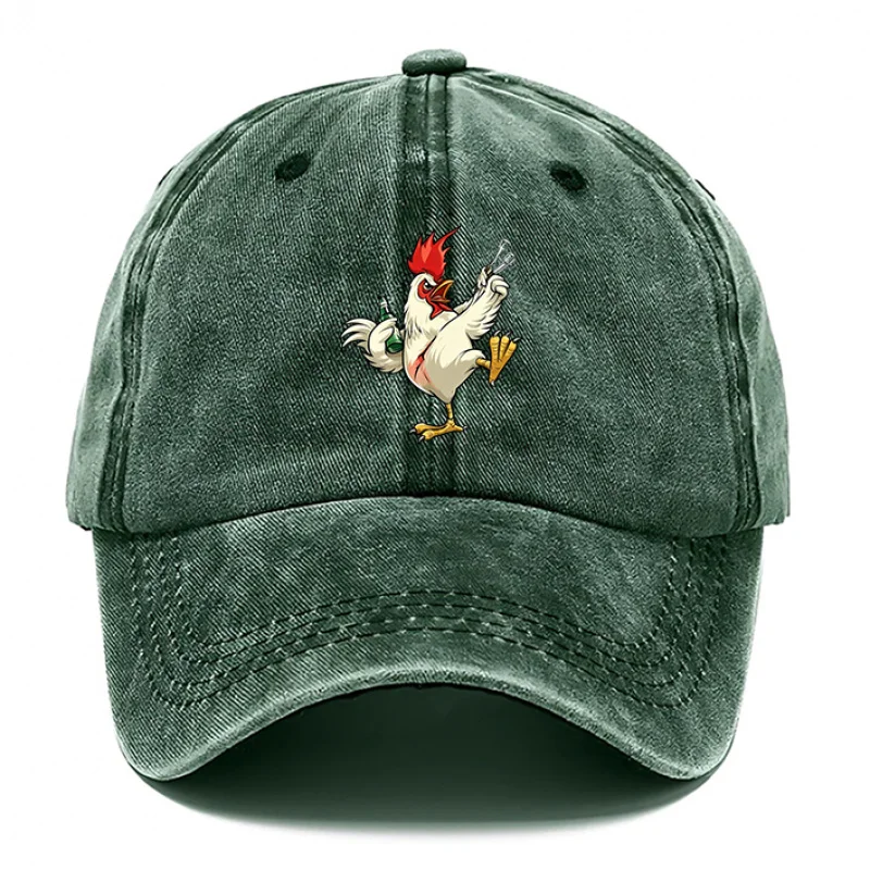 1pc Rooster Element Printed Hat, Casual Style Hats for Women, Baseball Cap for Men, Classic Style Baseball Caps, Breathable Caps