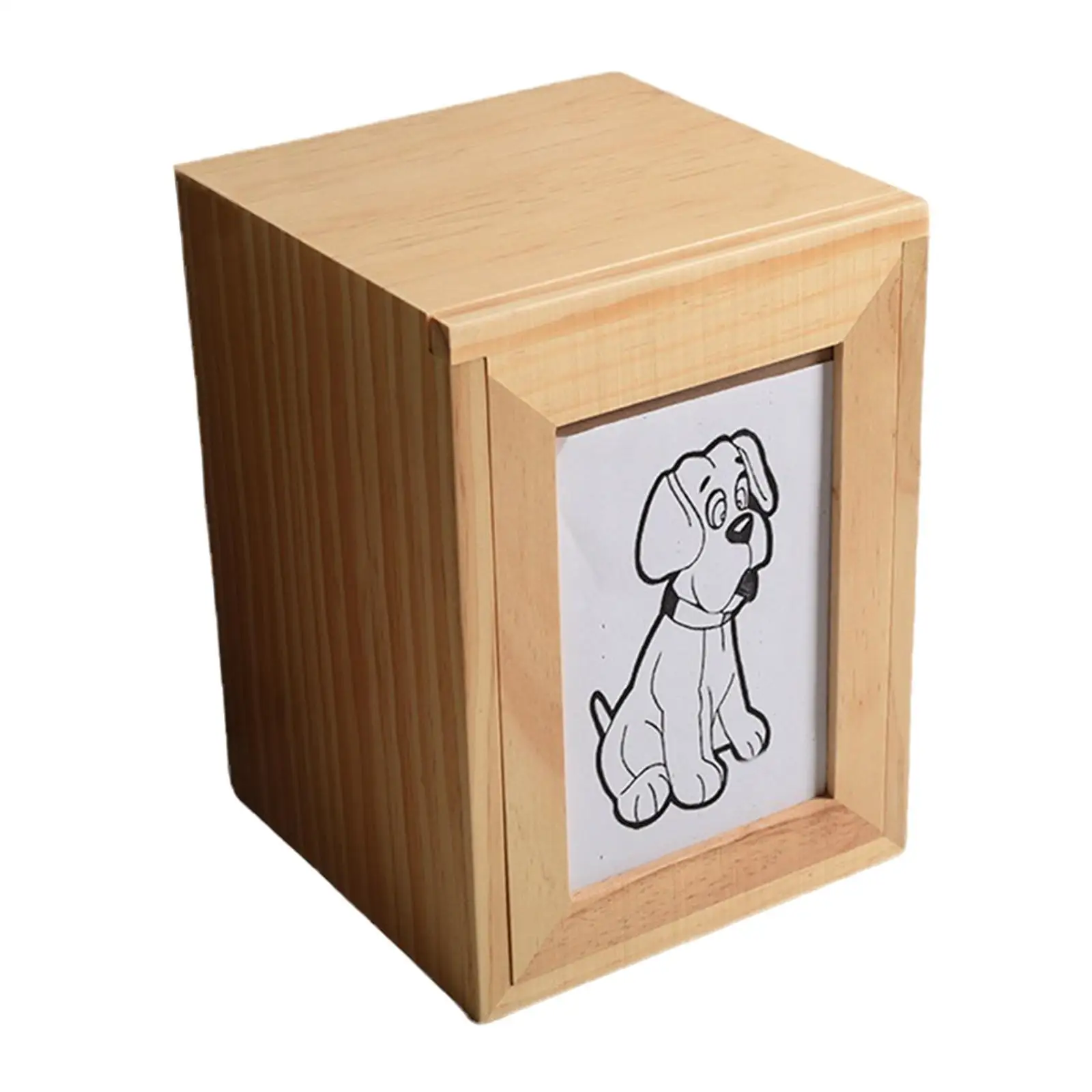 Wooden Pet Memorial Urn Cat or Dog Memorial Box with Photo Frame for Dog Cat