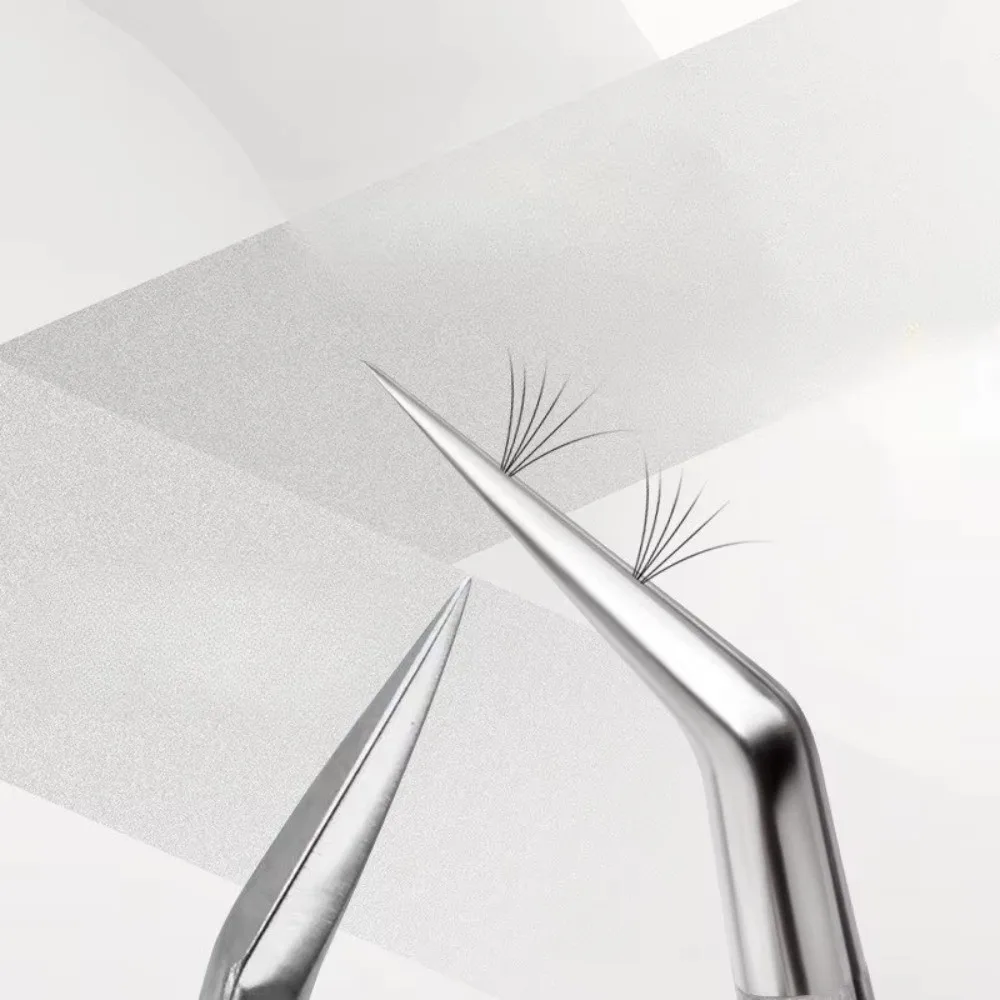 Stainless Steel Curved Stickers Tweezers High Precision Cartoon False Eyelash Tweezers Anti-static Lashes Extension Tweezer