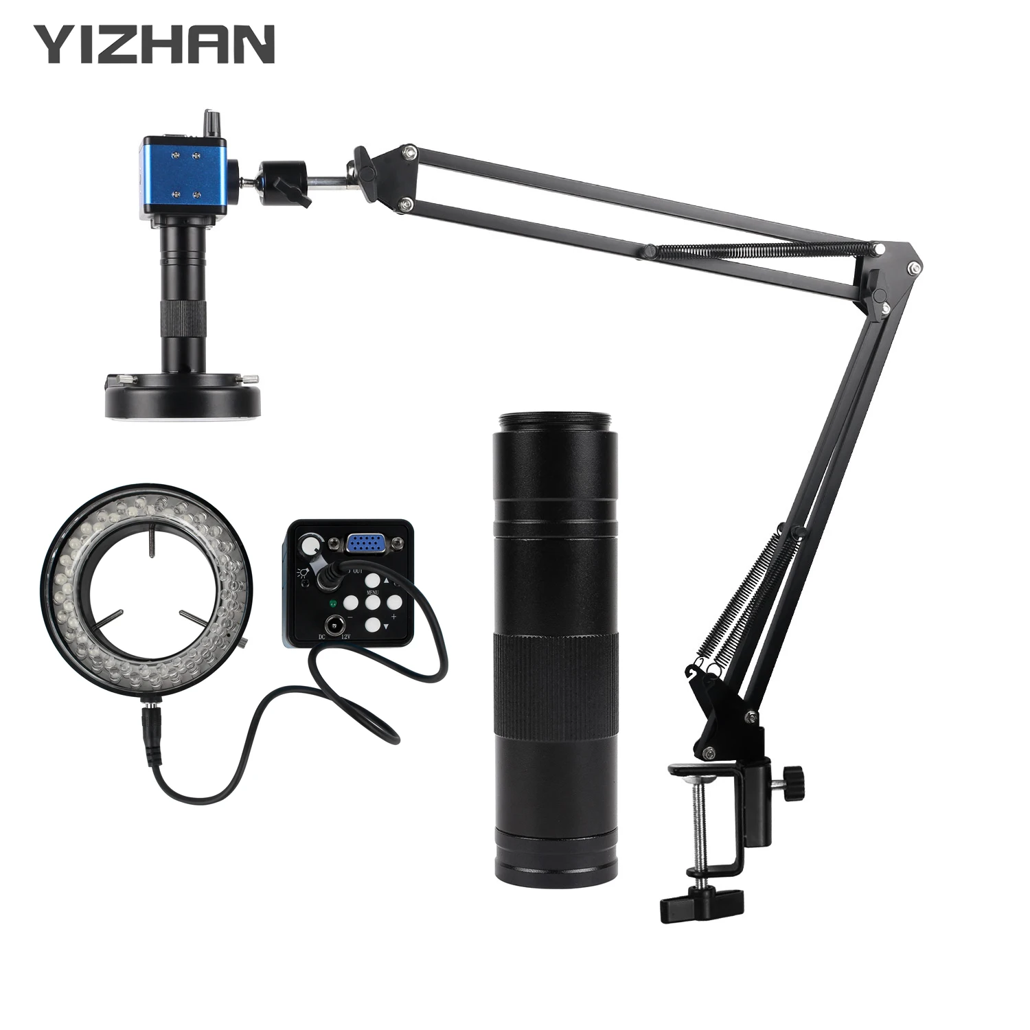 YIZHAN HDMI VGA 디지털 현미경, 1080P 60FPS 현미경 카메라, C 마운트 렌즈, 전자 산업용 현미경, 1 계량기 작업 