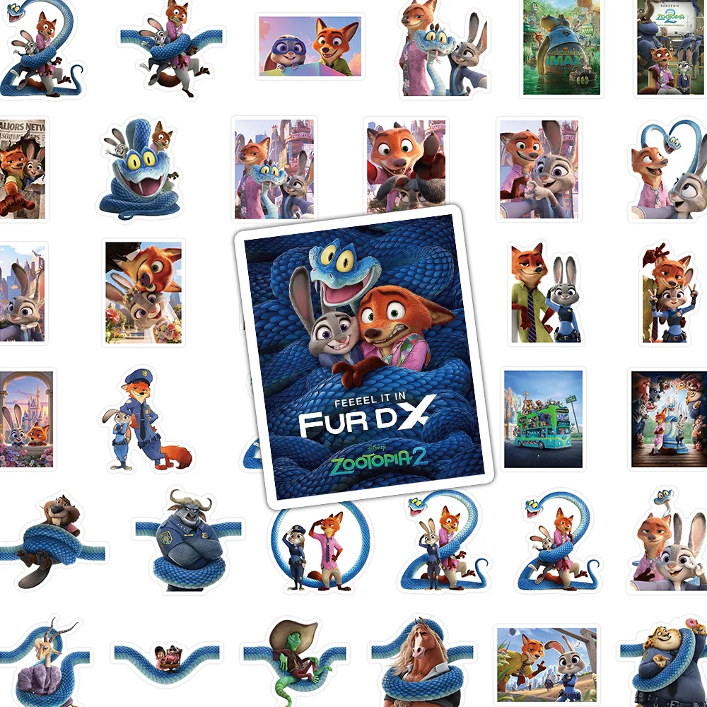 65 قطعة ضابط شرطة أرنب السيد الثعلب Zootopia 2 ملصق سجل القصاصات DIY بها بنفسك محمول الغيتار سيارة دراجة سكيت الكتابة على الجدران لعبة