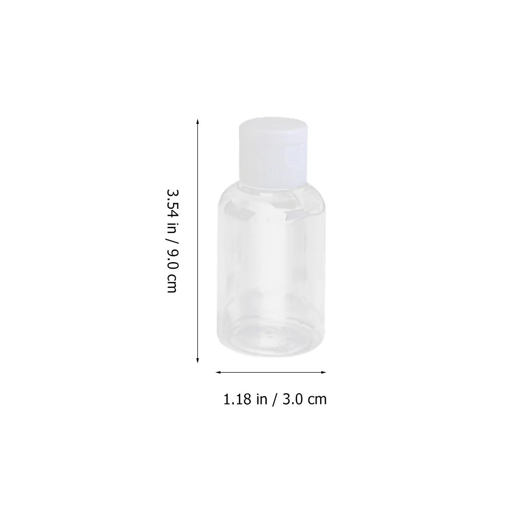 20 garrafas plásticas recarregáveis do aperto do curso dos pces 50ml tampas clamshell à prova de vazamento recipientes dispensadores portáteis para loções cremes
