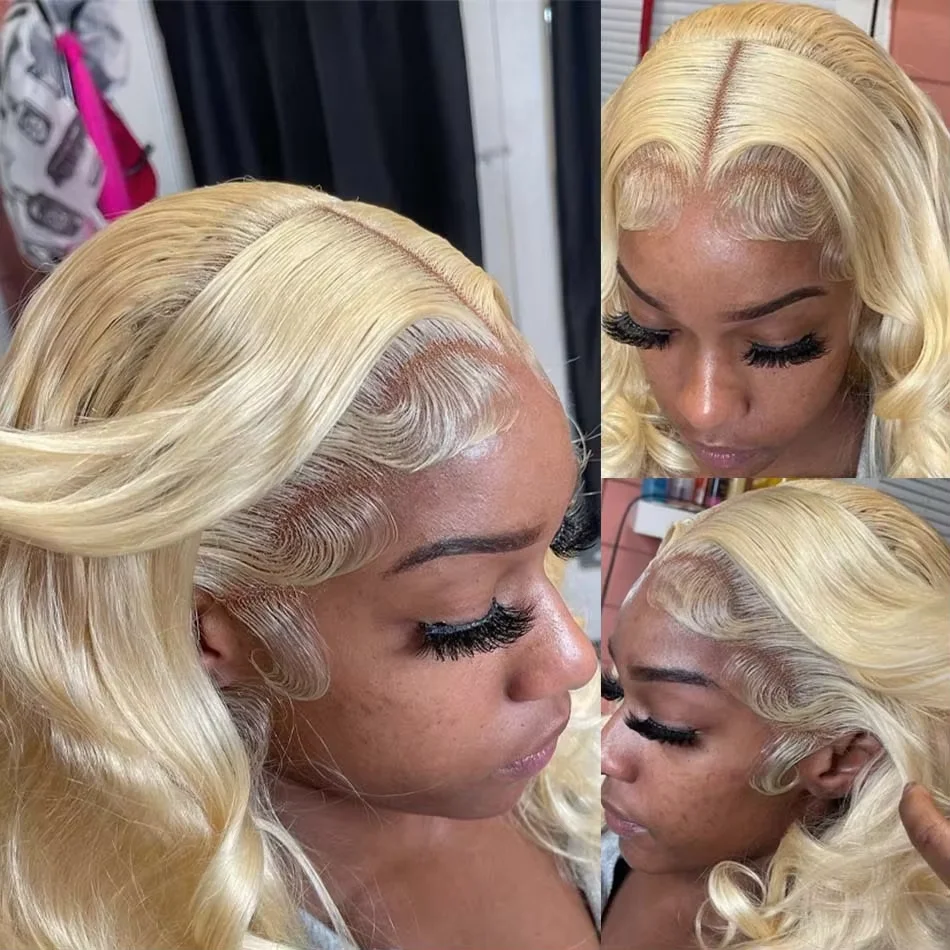 250 الكثافة 613 HD الدانتيل الباروكة الأمامية 13x6 شفافة ملونة الجسم موجة باروكة من شعر طبيعي 13x4 شقراء الإنسان الدانتيل شعر مستعار أمامي