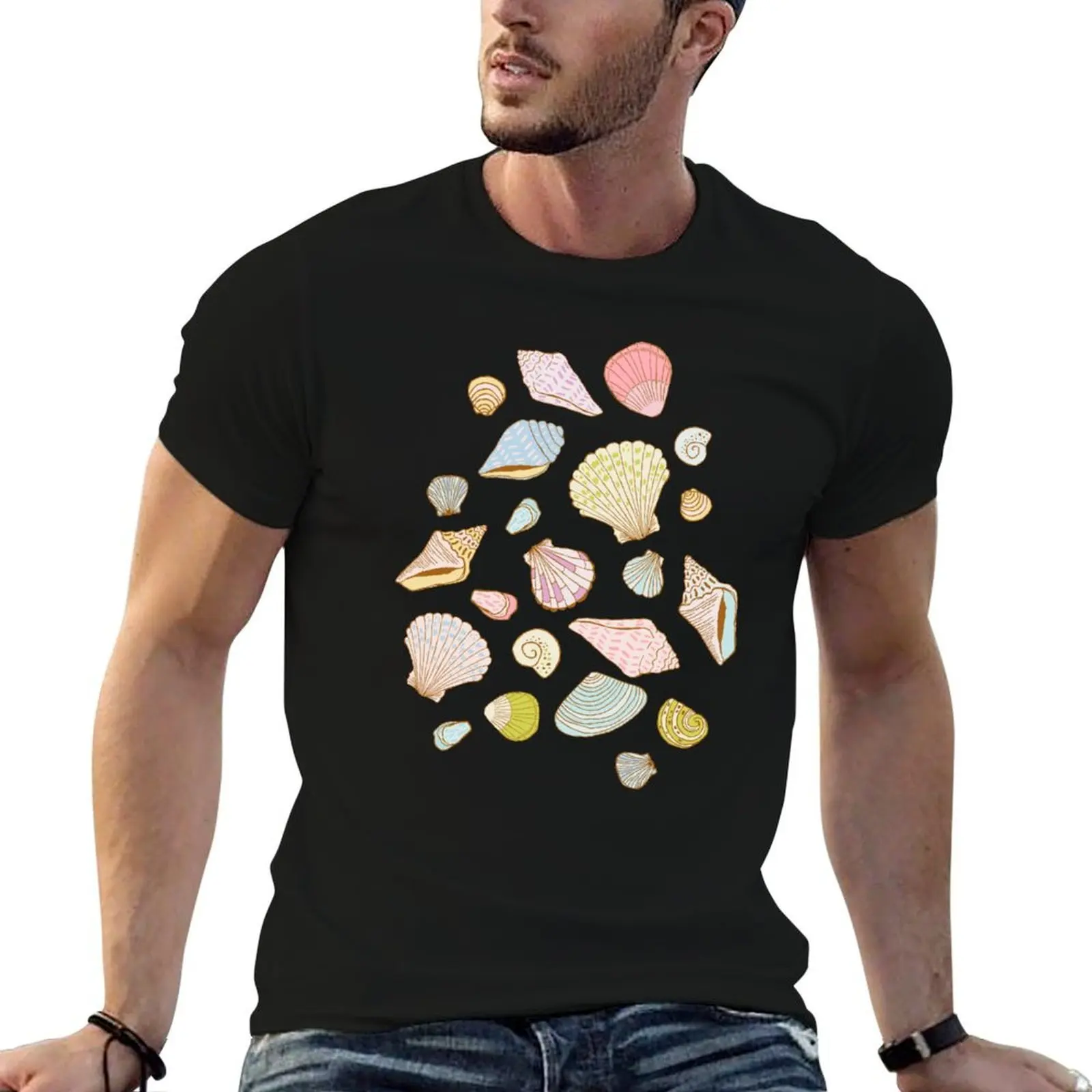 

Sea Shells in the Water T-Shirt cotton t shirts high quality man t shirt heavy cotton T-Shirt