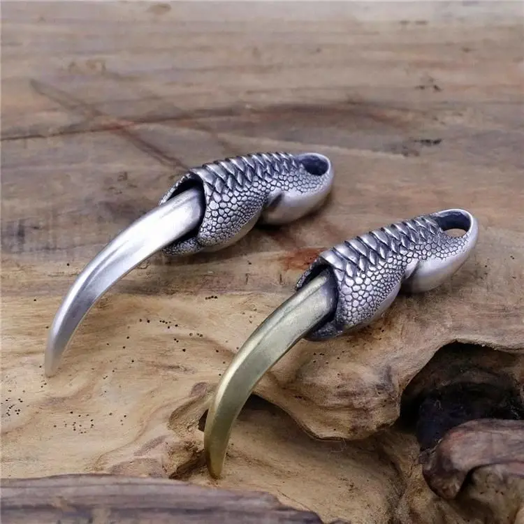 Outdoor Portable EDC Retro Dragon Claw Pendant Necklace Creative Gift Toy Tool
