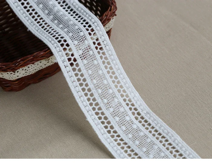 Width:5cm (2 inch) Cute Dot Design Cotton Lace for Garment Sewing Lace Trims Trimmings Embroidery Lace(ss-6615)