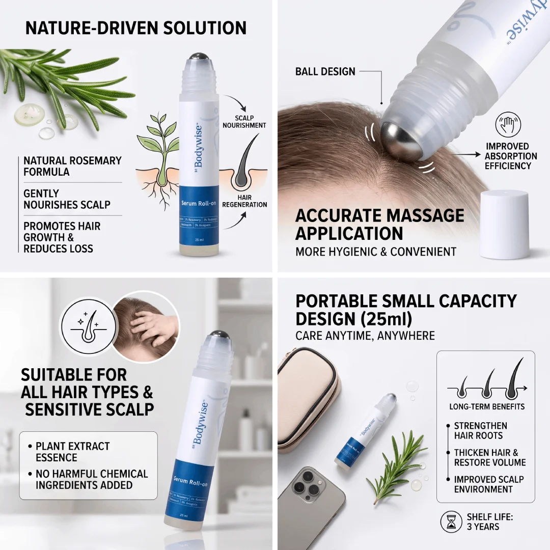 New Rosemary Anti-Shedding Hair Regrowth Tonic 25ml Rollerball Scalp Serum Thickening Booster Soothing Massage Treatment