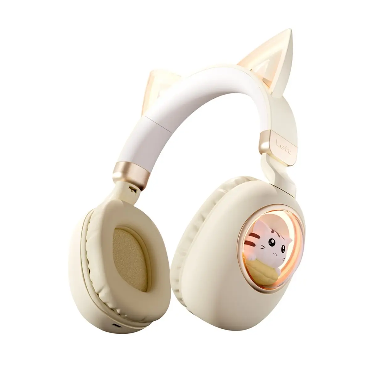 [VALUE PACK]Cute Cat Ear Bluetooth 5.3 Wireless Headset for Kids Girls Foldable Cat Earphone Birthday Gift with LED Lights C