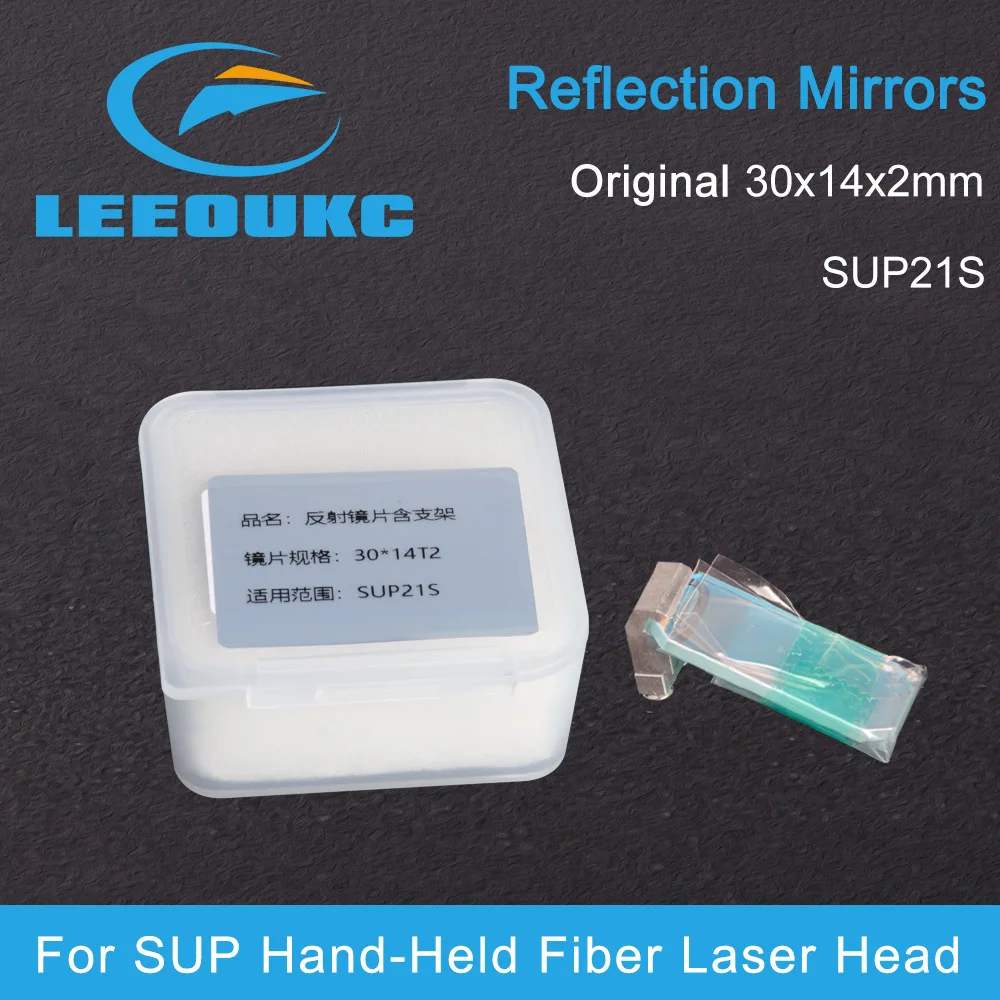 Imagem -03 - Leeoukc-laser Lente Reflexiva com Suporte Fibra Laser Soldador Soldagem Cabeça Gun Sup20s Sup21s 30*14*2 mm Original