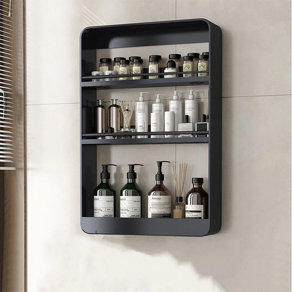 

Three Layer Bathroom Bottles Storage Rack Wall-Mounted Shelves Shower Holder For WC Shampoo Organizer Bathroom Accessories