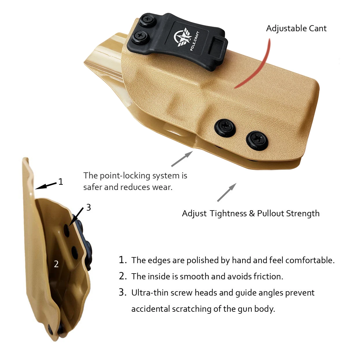 Sig P320 Holster IWB Kydex لـ Sig Sauer P320 Carry/Compact Medium Pistol Case - حزام الخصر المخفي