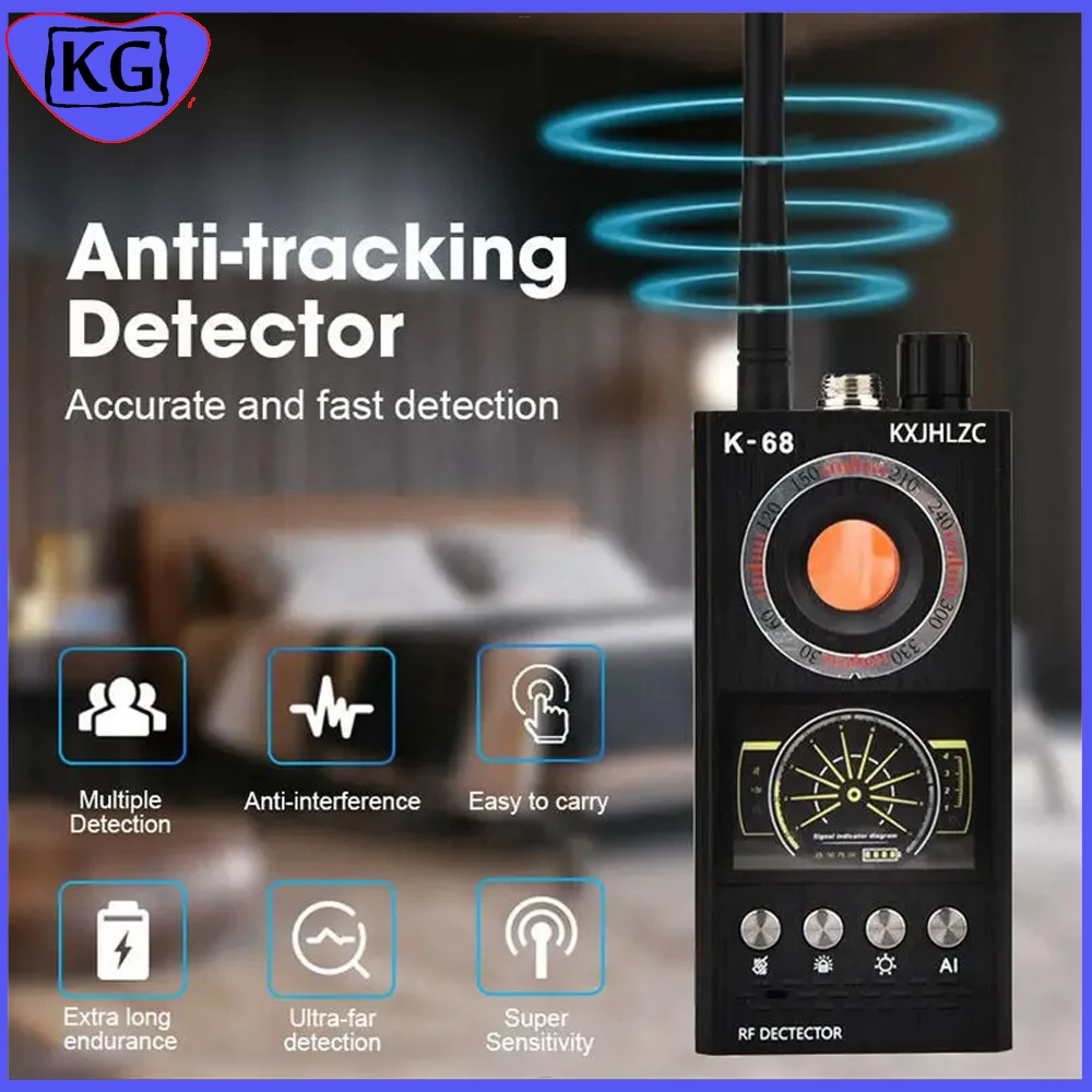 New RF Signal Detector Hotels Camera Anti Spy Gadgets Pinhole Lens Scan GSM Device GPS Tracker Finder Hidden Camera Detector