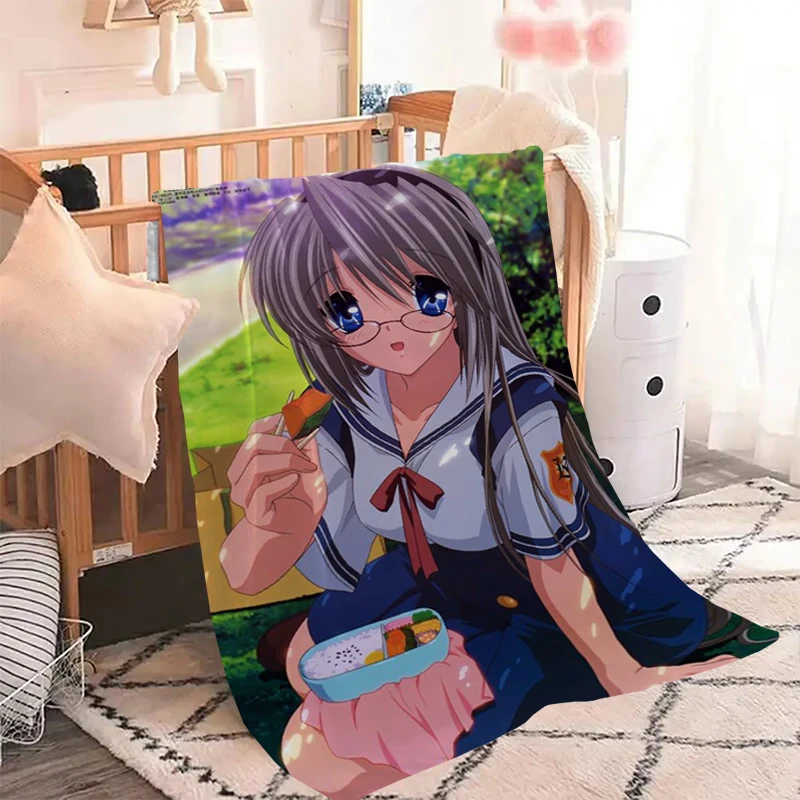 Anime Clannad Throw Microfiber Blanket Fluffy Bed Blankets for Decorative Sofa Knee Bedding Double Fleece Soft Nap & Throws Home