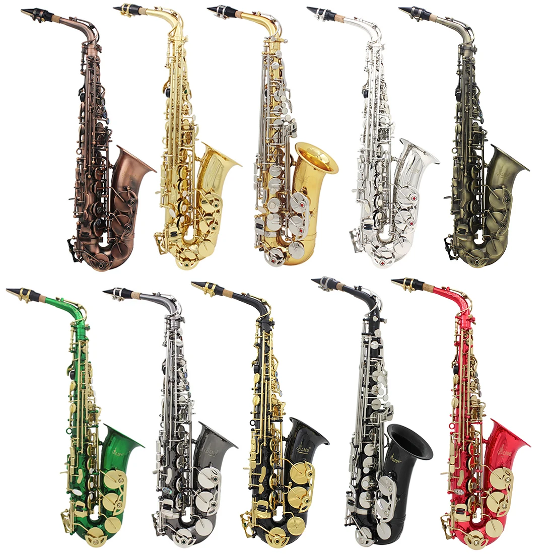 

Alto Saxophone Eb Professional Woodwind Instrument High Quality Brass Gold Lacquer Eb E Flat Alto Sax Carrying Case Accessories