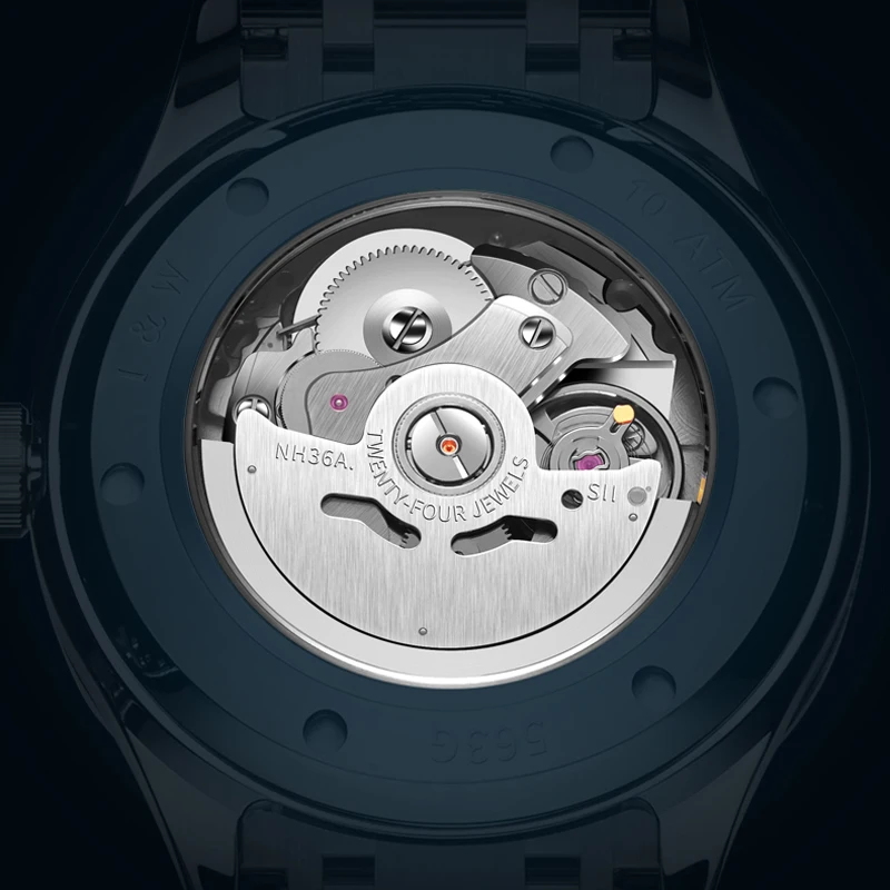 CARNIVAL Brand IW High-End Series Luxury NH36A Movement orologio meccanico per uomo in acciaio inossidabile 100M orologi da uomo impermeabili
