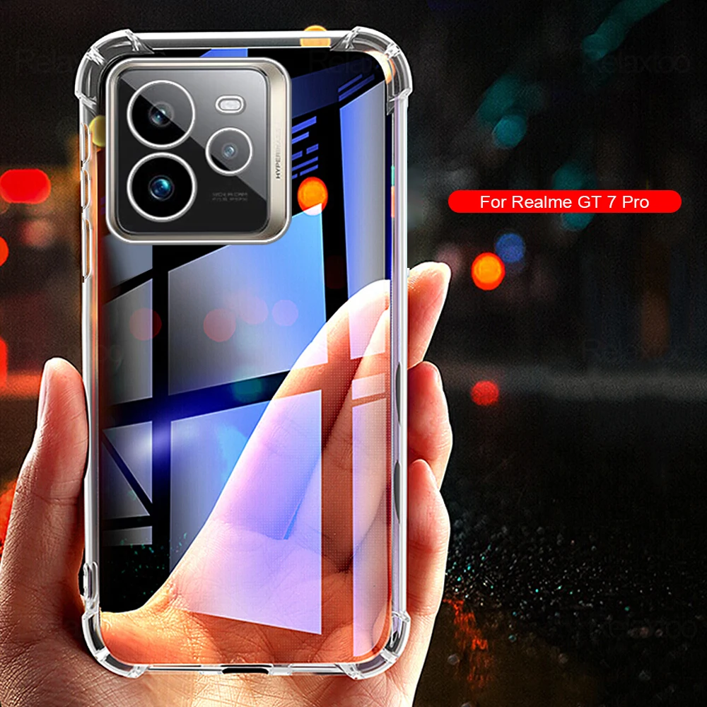 Clear Shockproof Phone Case For Realme GT 7 Pro/GT 6/GT 6T/GT Neo6/GT Neo6 se Silicone shell GT7Pro Lens screen protector bumper