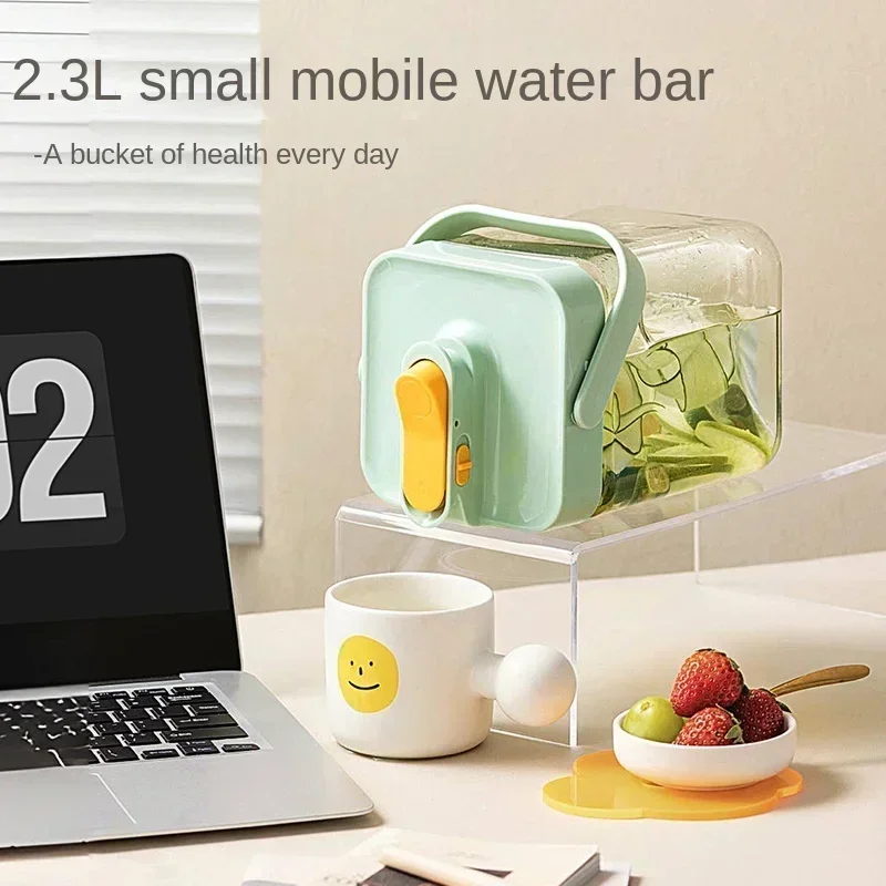 3.5L/2.3 Cold Water Kettle with Faucet in Fridge Cold Bubble Bottle Kettle Fruit Tea Drink Bucket Large Capacity Beverage Bucket