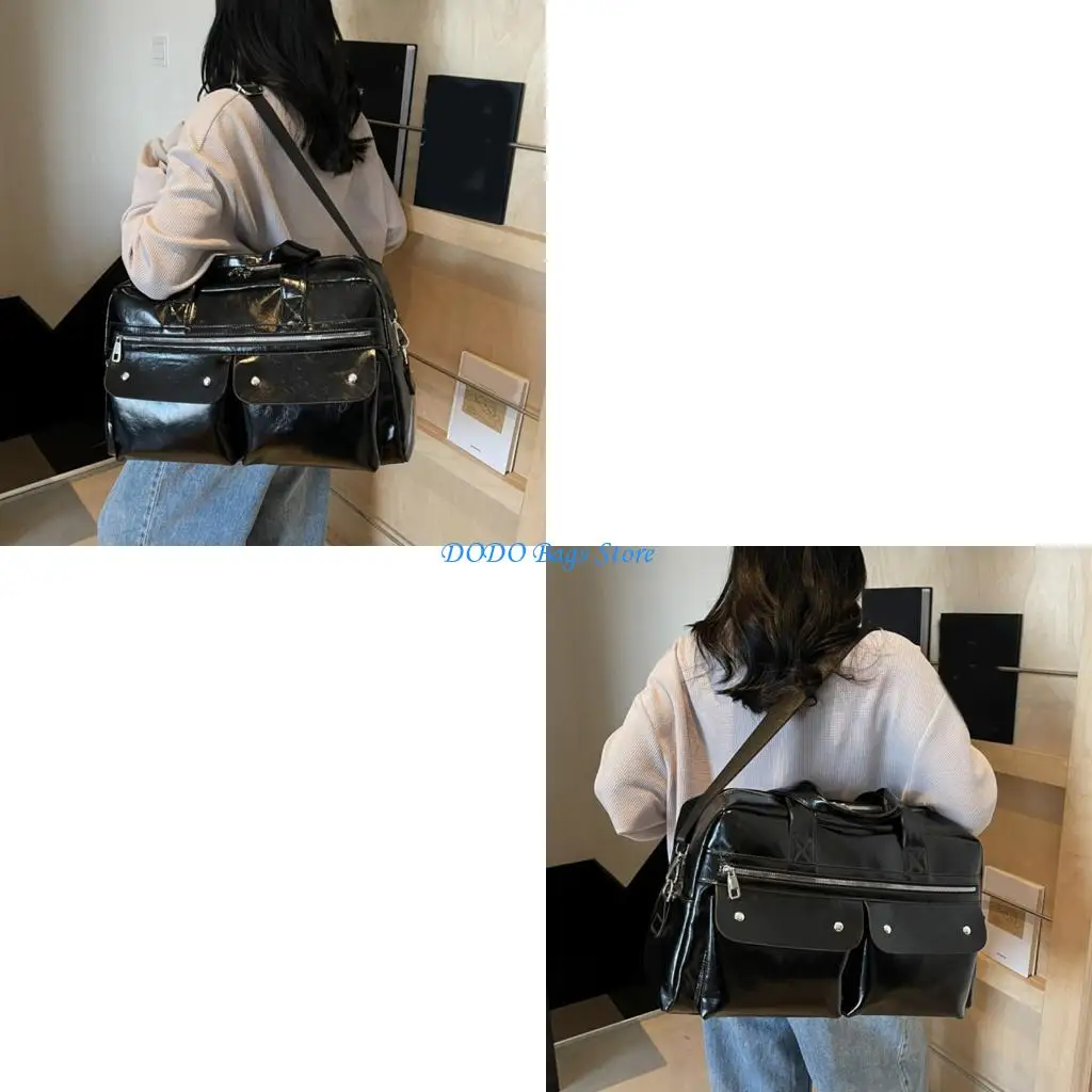 

Large Capacity Gym Bag For Commuting Travel Practical Water Resistant PU Multiple Compartments Adjustable Shoulder Strap