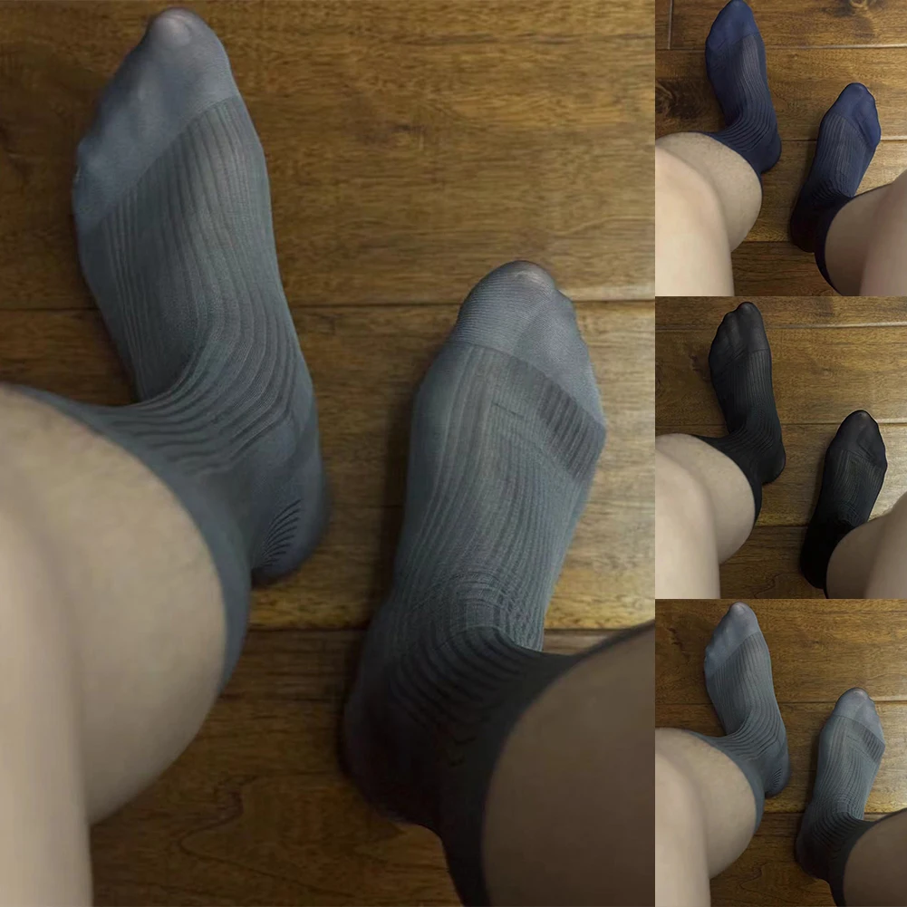 비즈니스용 정장 양말 비즈니스 드레스 양말 비즈니스용 섹시한 실키 얇은 줄무늬 초박형 착용 자국이 남지 않는 통기성