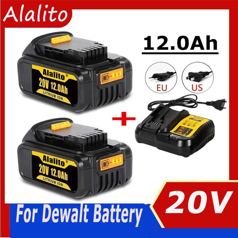 20V 12Ah for DEWALT screwdriver battery for dewalt DCf850 DCf887 DCf922 DCB182 DCB205-2 DCB206-2 power tool battery & charger