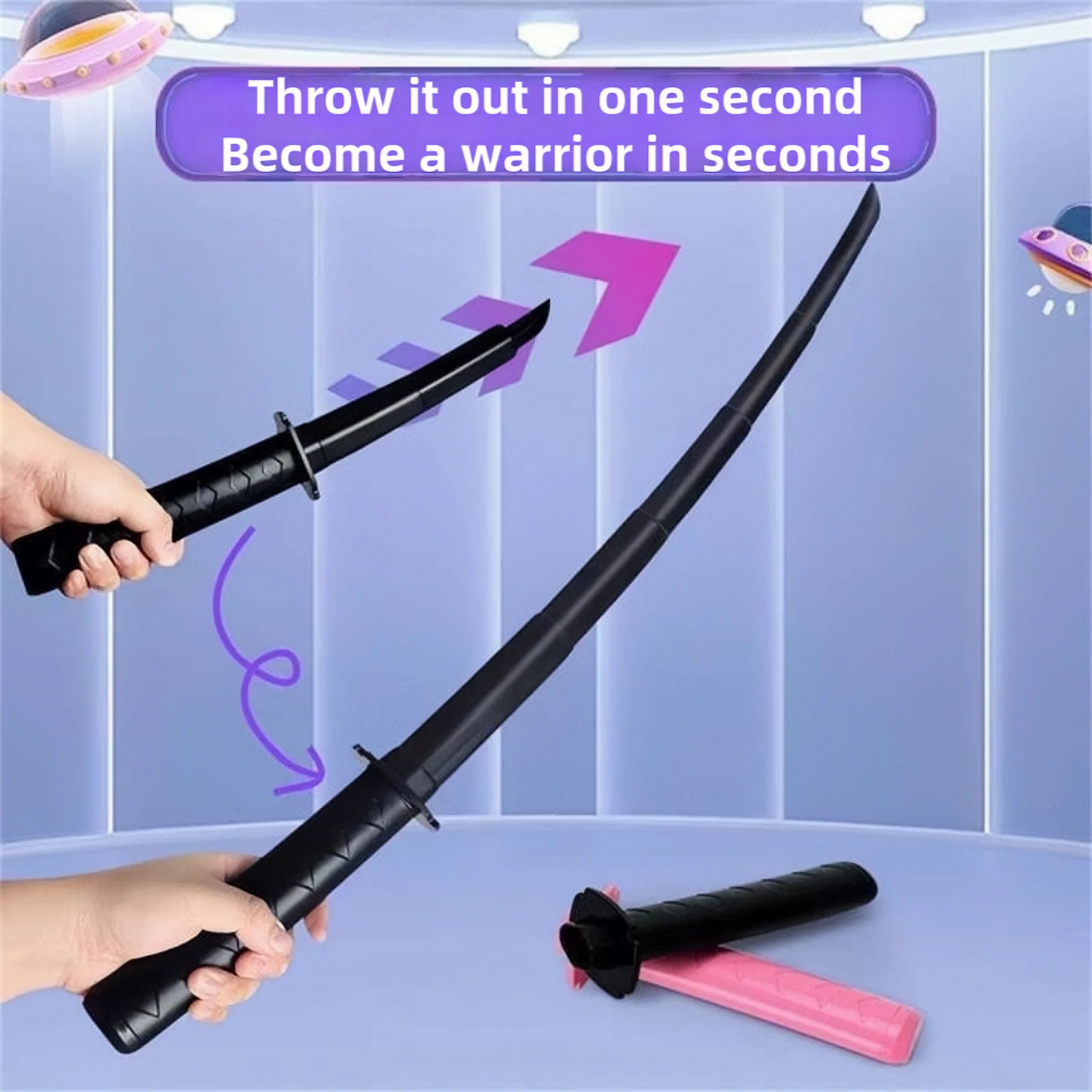 سكين الجاذبية المطبوع ثلاثي الأبعاد للأطفال سيف الساموراي، لعبة تخفيف الضغط التلسكوبي، لعبة تخفيف الضغط، هدية عيد ميلاد، هدية إبداعية #4