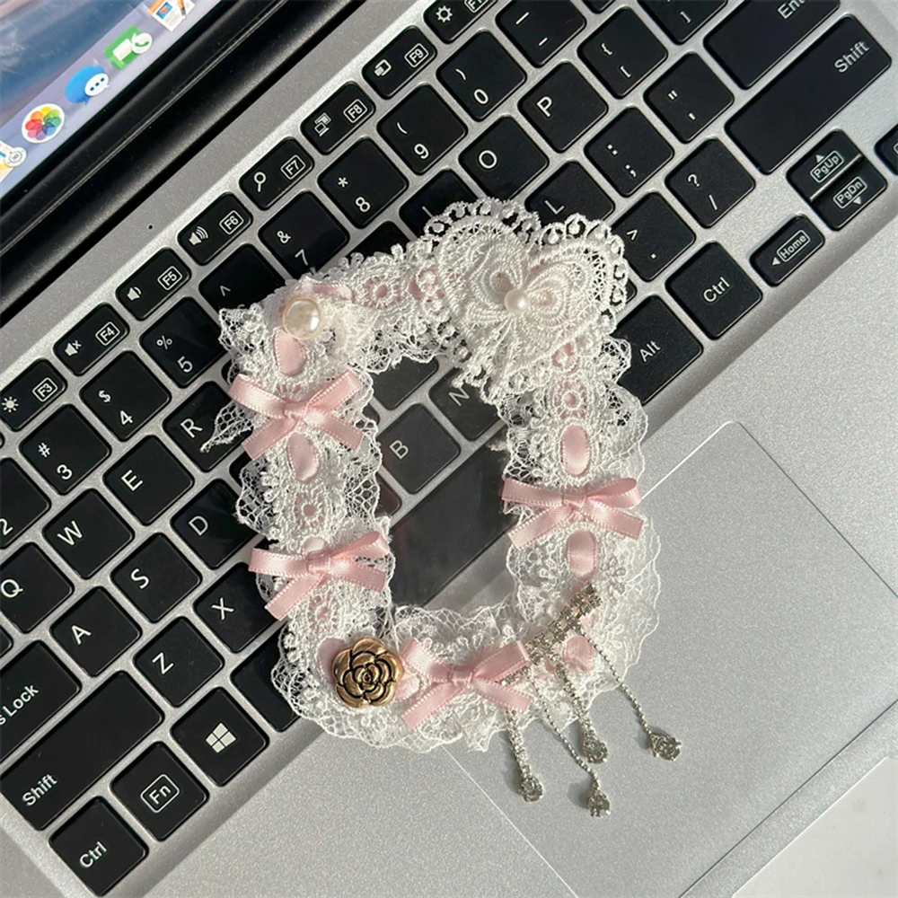 Lolita Lace Edge Photocards Titular para Meninas, INS, Rosa, Preto, Card Protector, Photo Display, Frame, Presente