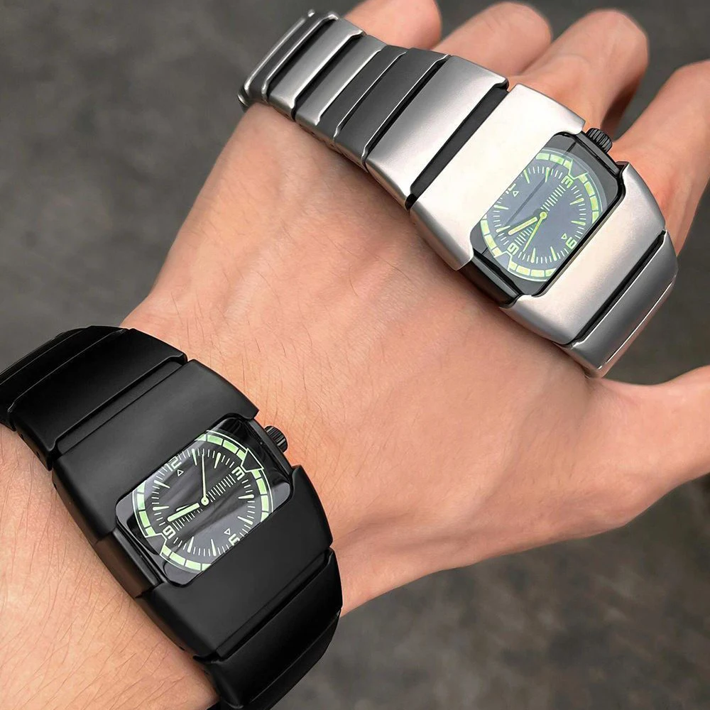 2025 ساعة عصرية بنمط إبداعي بتصميم فريد من نوعه كوارتز ساعة رجالية بنمط رياضي مصنوعة من مادة بلاستيكية