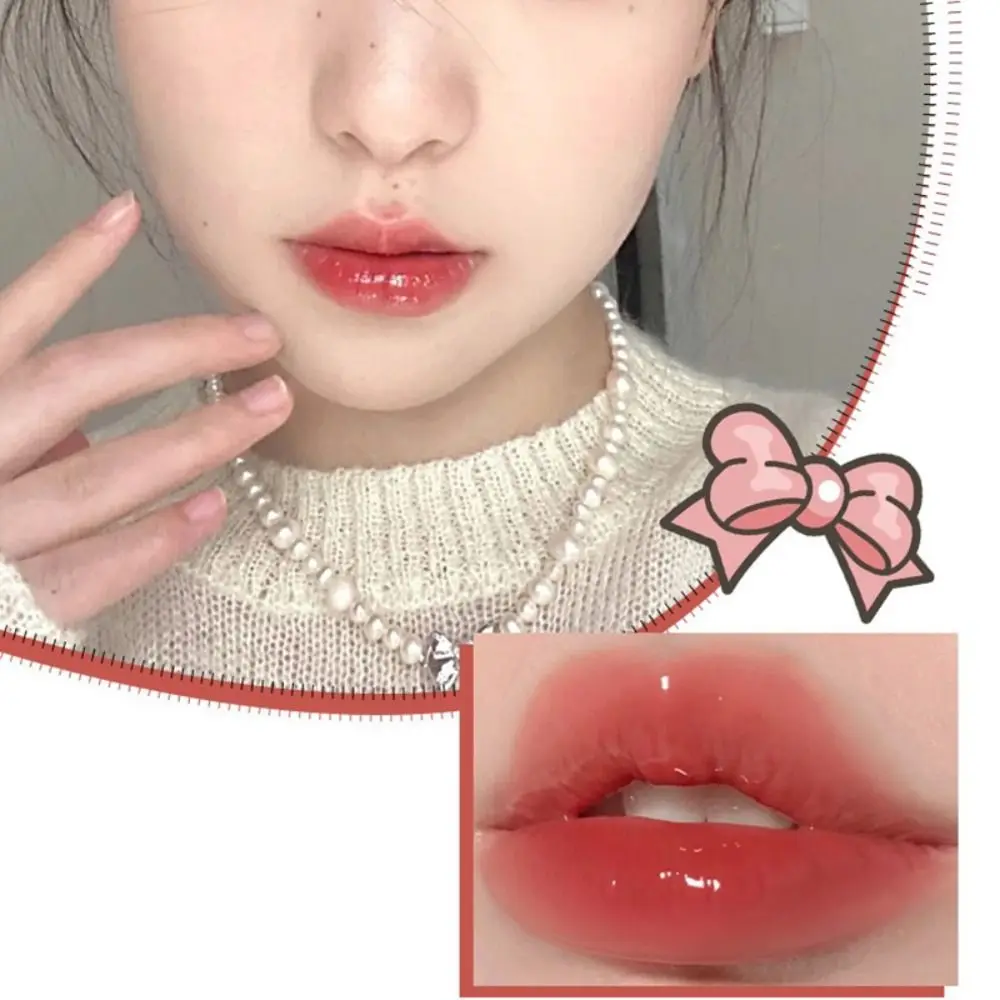 Moisturizing Lipstick Creative Glossy Red Waterproof Lip Glaze Makeup Cosmetics 6 Colors Lipgloss Women