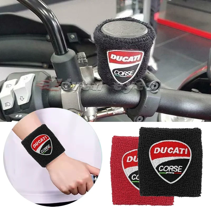 3D Logo Motorcycle Front Fluid Brake Reservoir Sock For Ducati Scrambler Multistrada 950 1100 1260 Sport Monster Car Accessories view 2