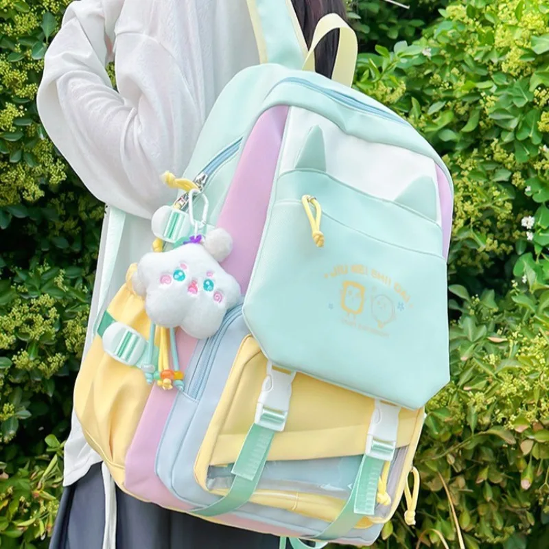 Richme Patchwork Women Backpacks 2025 Large Capacity New Semester Students Mochilas Para Mujer Casual Commute Laptop Bag Female