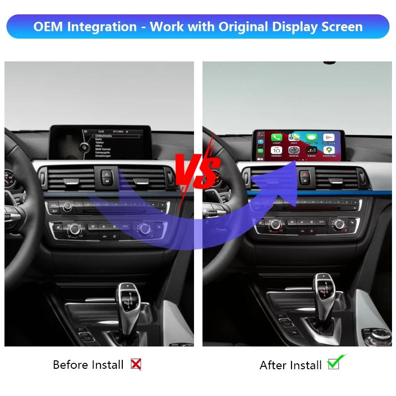 1 2 3 5 6 Series X1 X2 X3 X4 X5 X6 OEM Wireless CarPlay Android Auto Decoder Module Interface Kit For CIC CCC NBT EVO