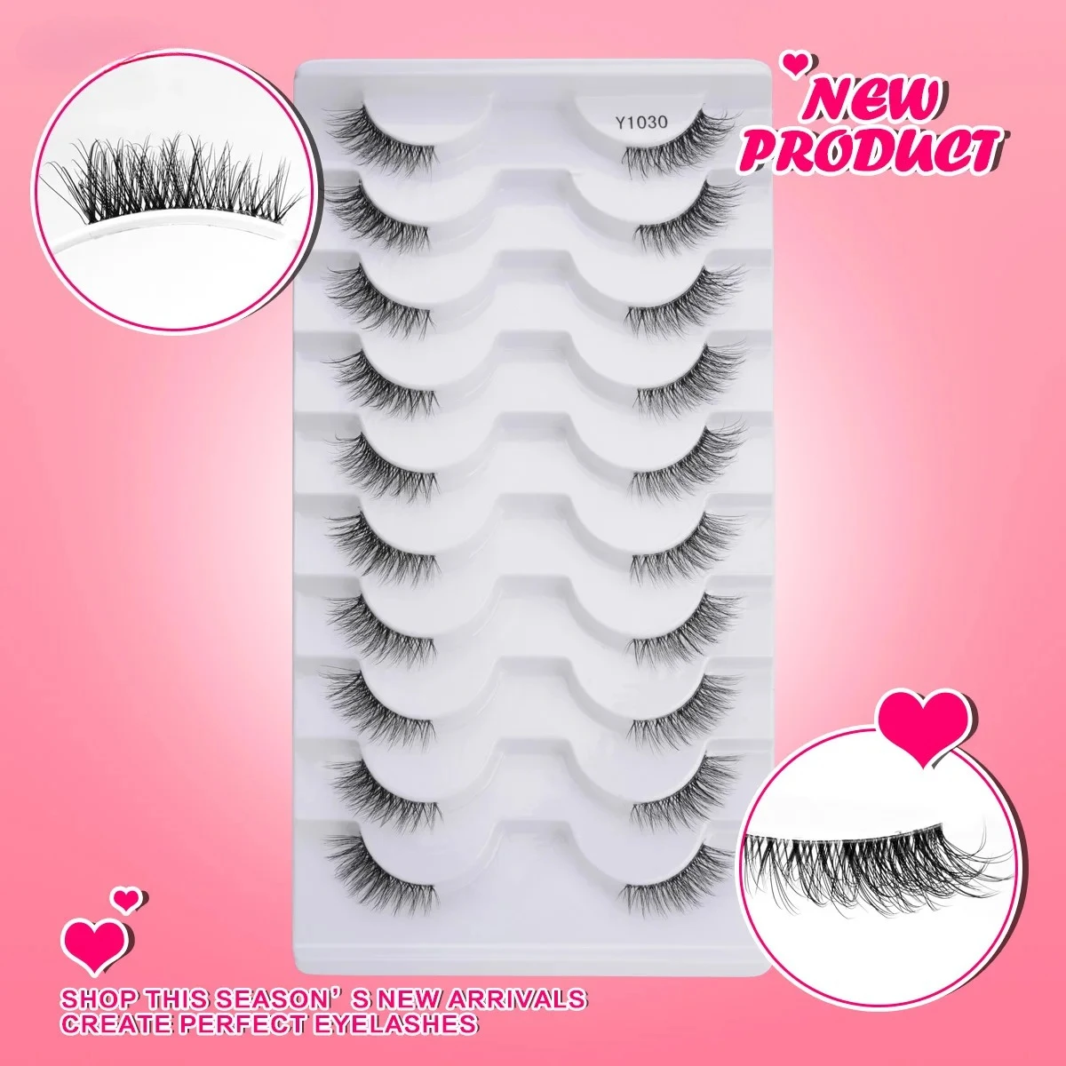 جديد نصف الرموش الرموش الصناعية 5/10 أزواج ثلاثية الأبعاد المنك جلدة الطبيعية رمش تمديد القط العين الرموش ماكياج فو Cils الثعلب لاش