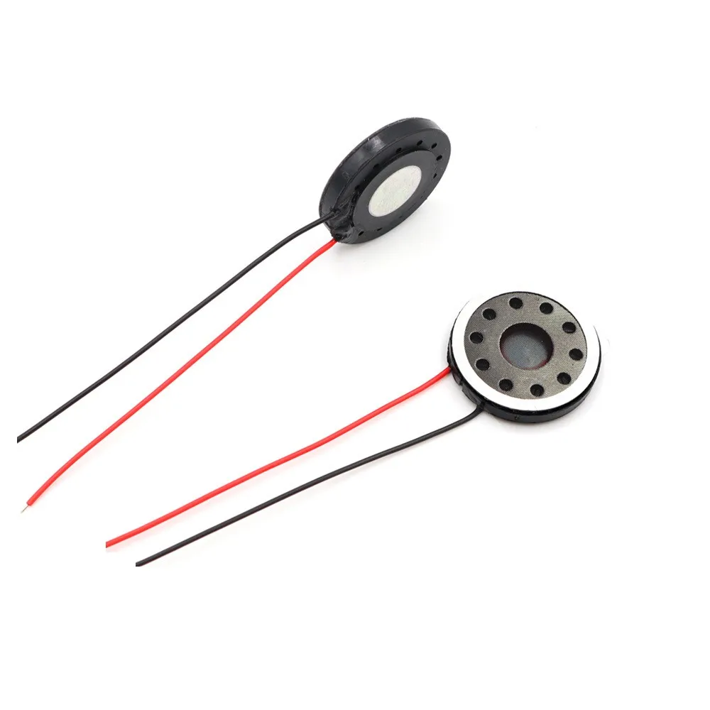 20PCS 23MM plastic inner magnetic speaker with 8 ohms and 1 watt/8R1W voice speaker and cable