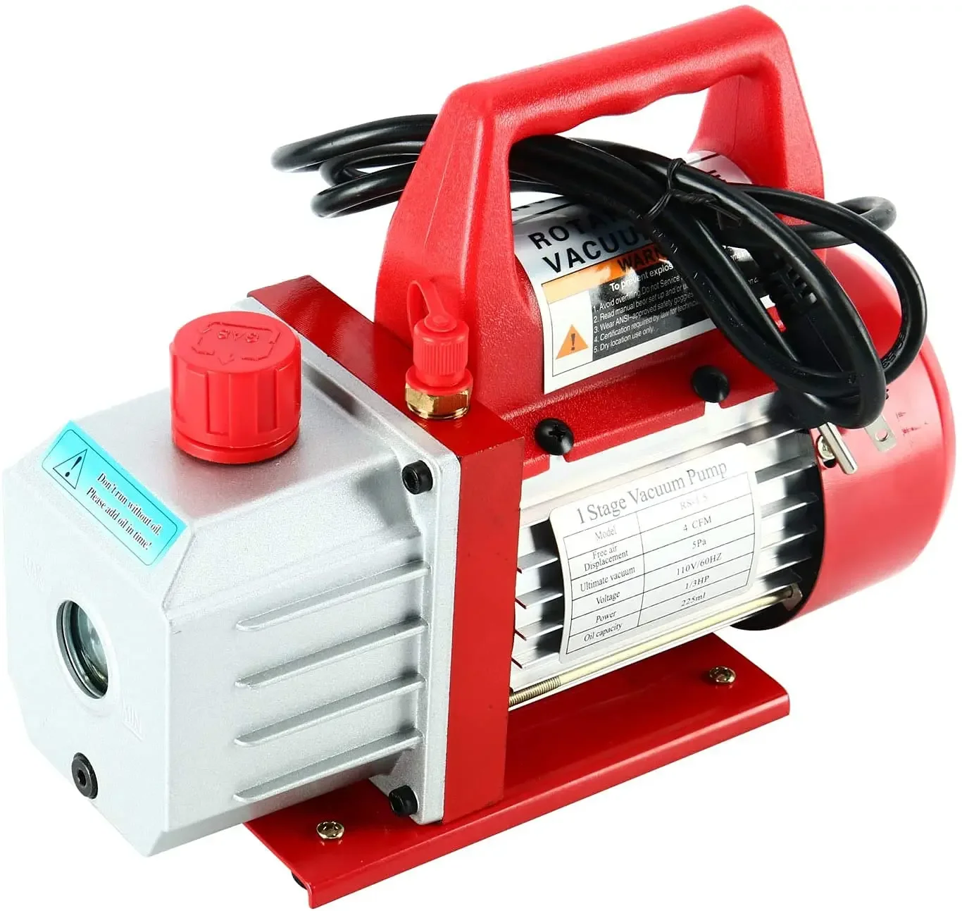 

Уникальный 4CFM 1/3HP одноступенчатый роторно-лопастной воздушный вакуумный насос HVAC комплект манометров переменного тока с переноской утечкой