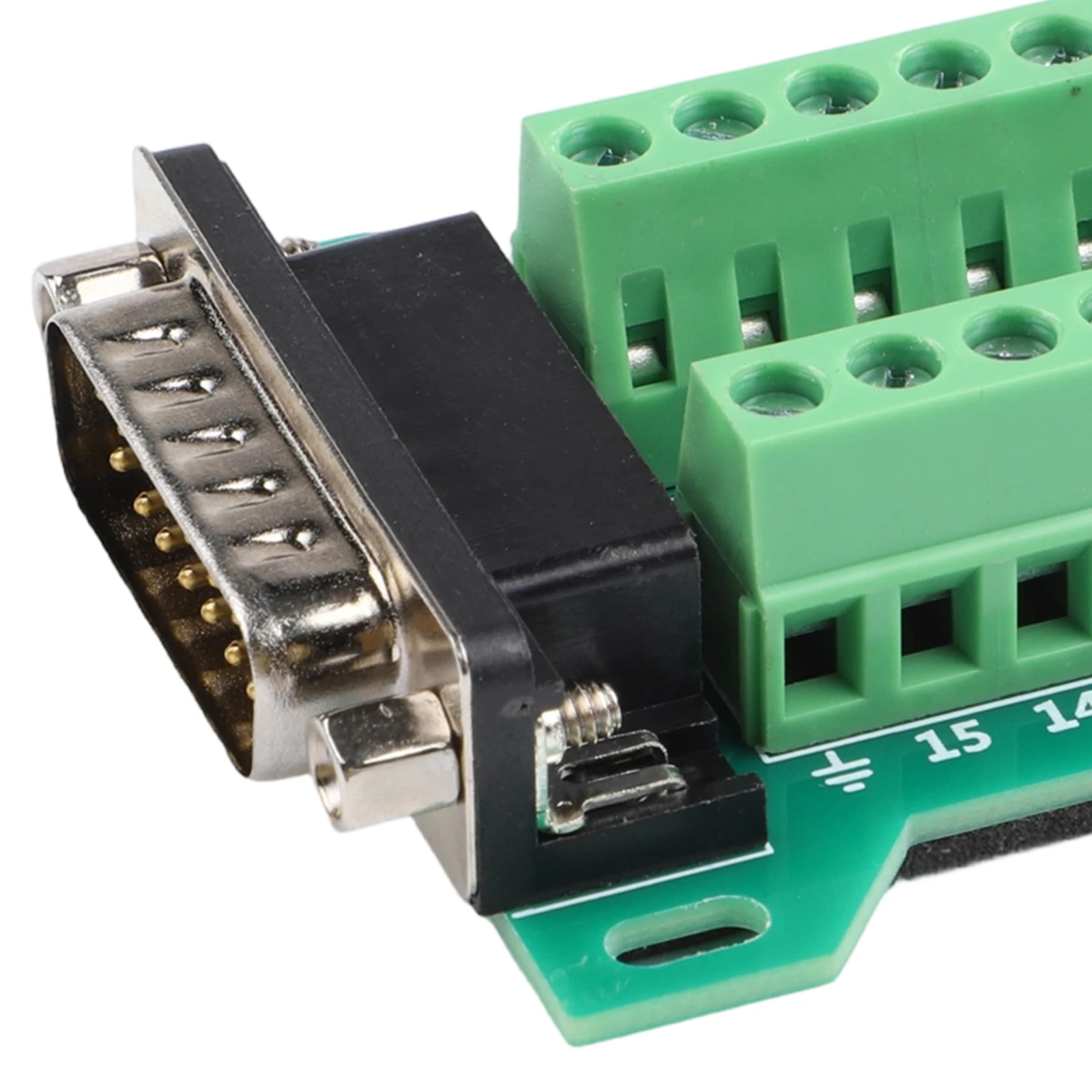 Electronic Wiring Solution Connector Adapter Board DB15 Terminal Block Numbered Contacts Reduces Wiring Errors