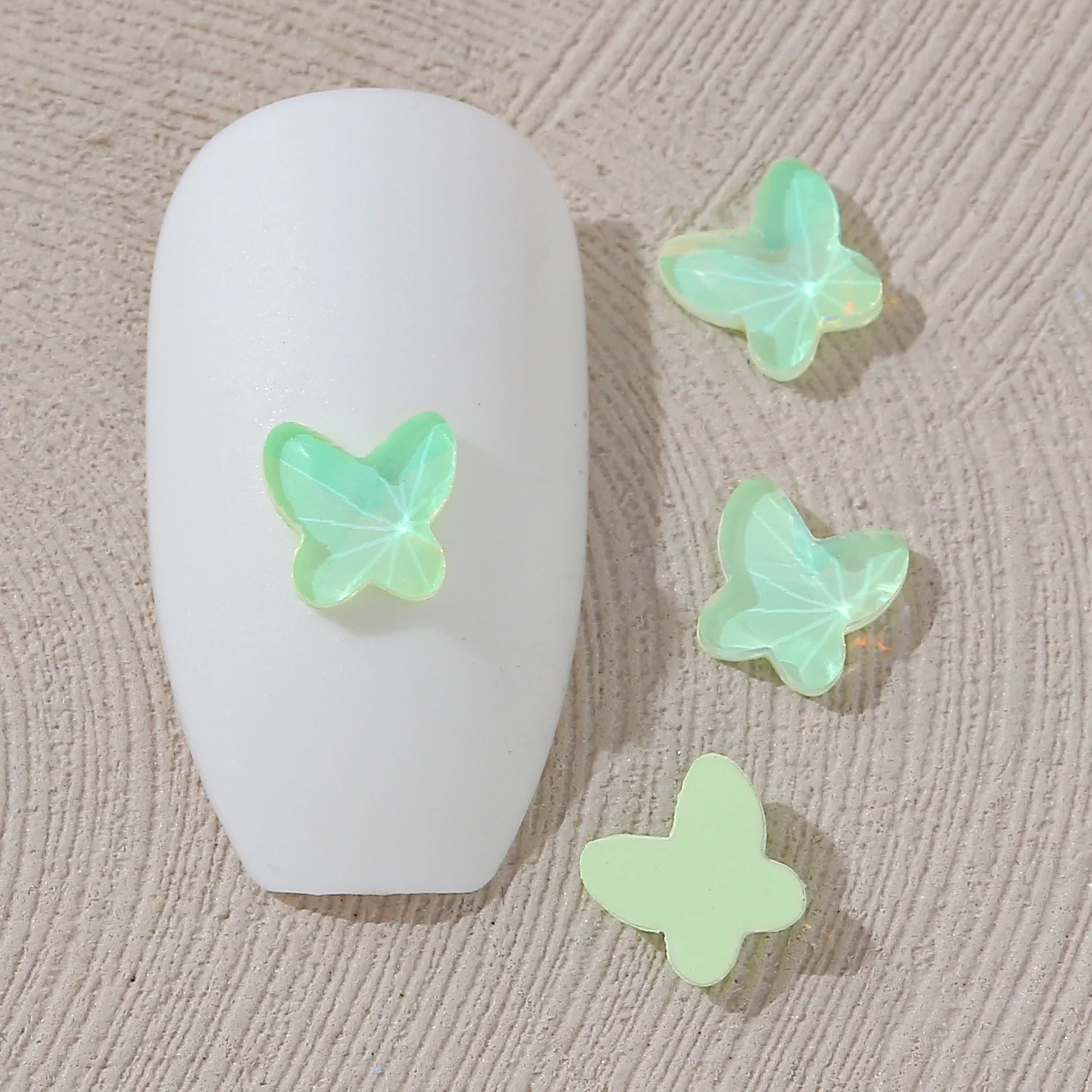 Neon Mocha 5mm Butterfly-Shaped Wholesale Flat bottom Nail Art rhinestones Self-Adhesive Shiny Glass Crystal 3D Nail Decoration