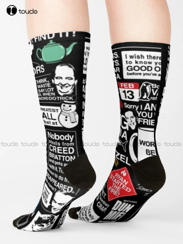 Wise Words From The Office - The Office Quotes Socks Mens Athletic Socks Christmas New Year Gift Custom Gift Streetwear Funny