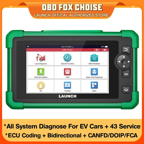 LAUNCH CRP919 EV Scanner OBD2 Codage ECU Bidirectionnel Service 43 CANFD DOIP FCA Outils de diagnostic Pour véhicules électriques à énergie