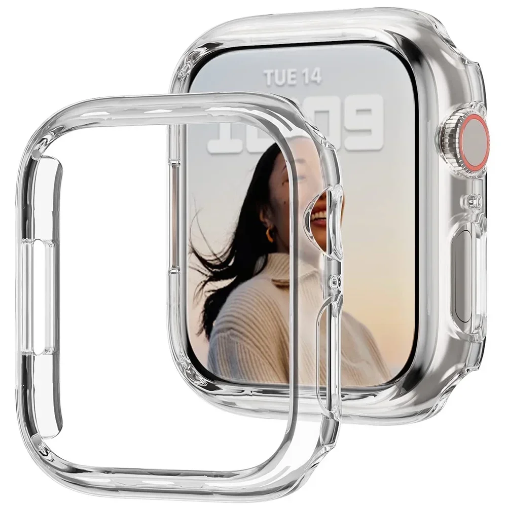 Schutzhülle für Apple Watch 45mm 41mm 44mm 40mm 42mm 46mm Zubehör PC-Schutz Stoßfänger für iWatch Series 8 7 SE 6 5 4 3 9