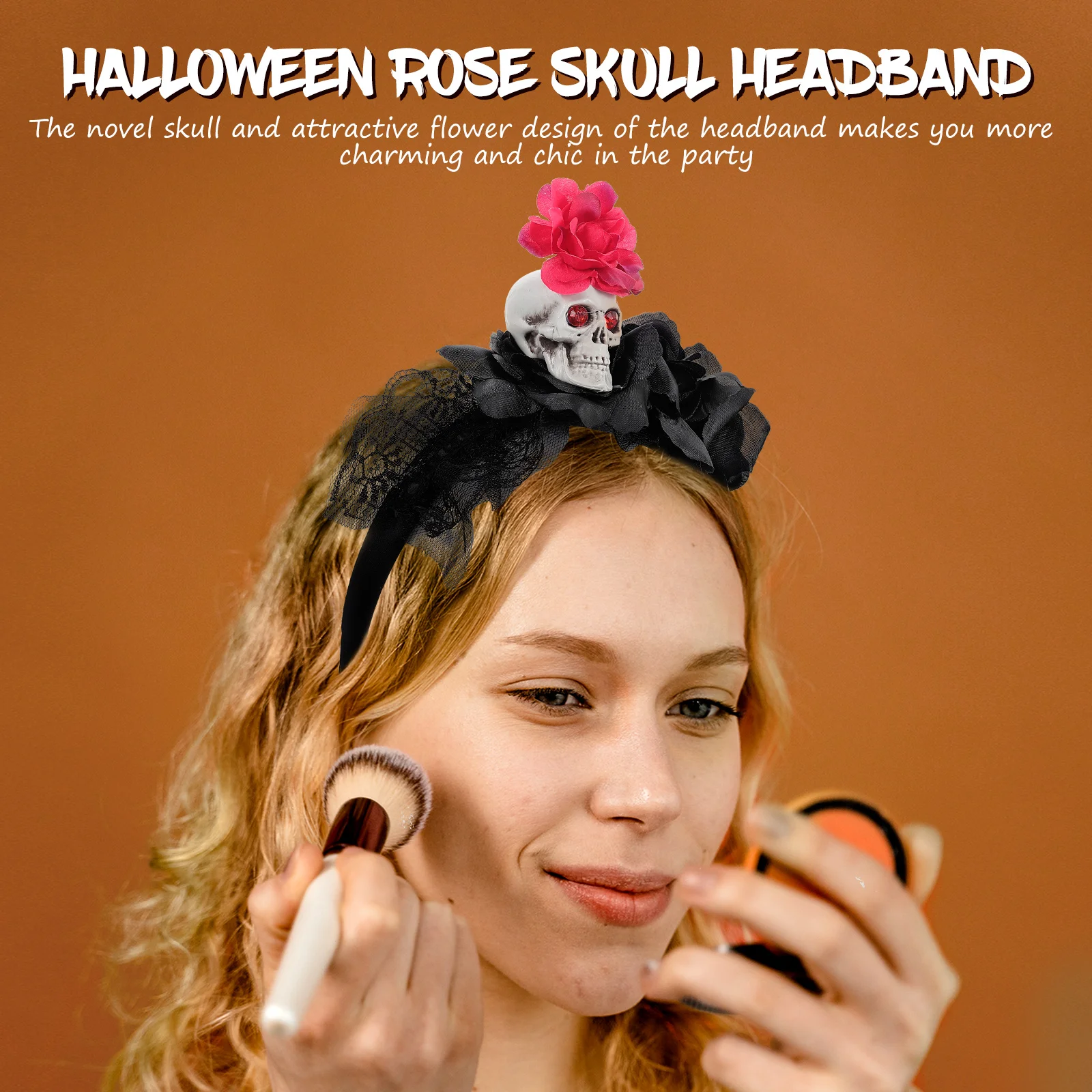 

Skull Rose Hair Clip for Halloween Party Cosplay Halloween Cosplay Headband Costume Accessories Prop Decor