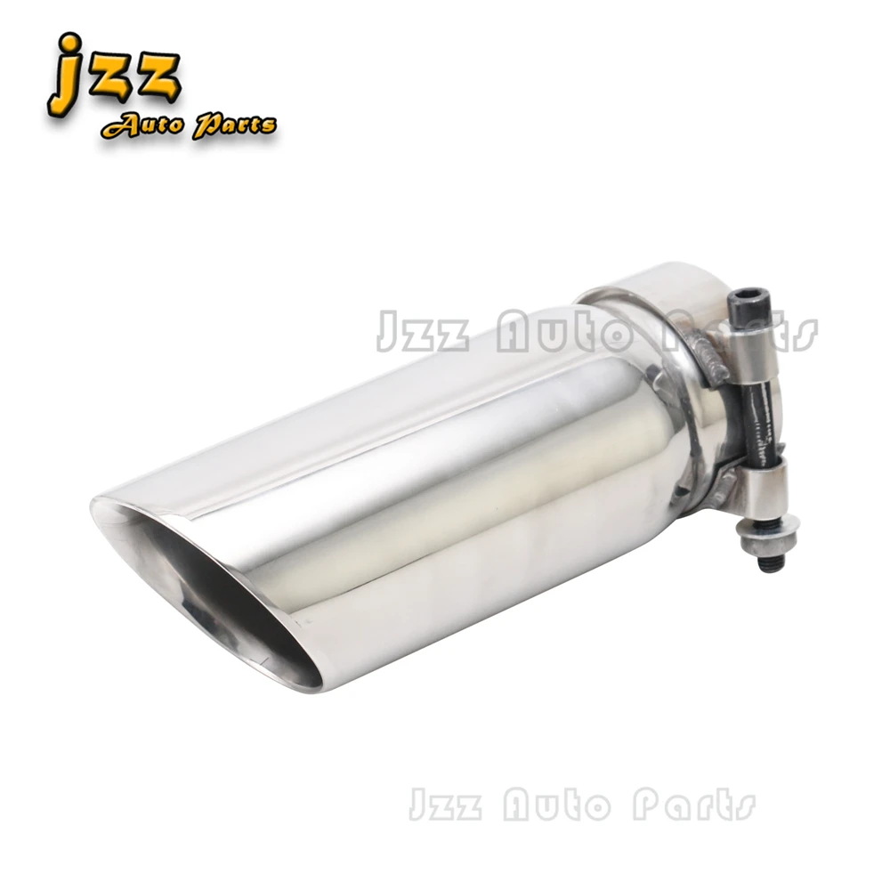 

Stainless steel Chrome Exhaust TailPipe interface 78mm slant outlet 89mm muffler end tip with clamp